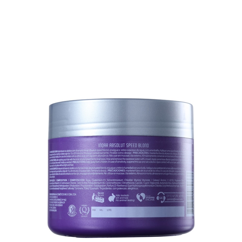 Inoar Absolut Speed Blond - Máscara Tonalizante 500g