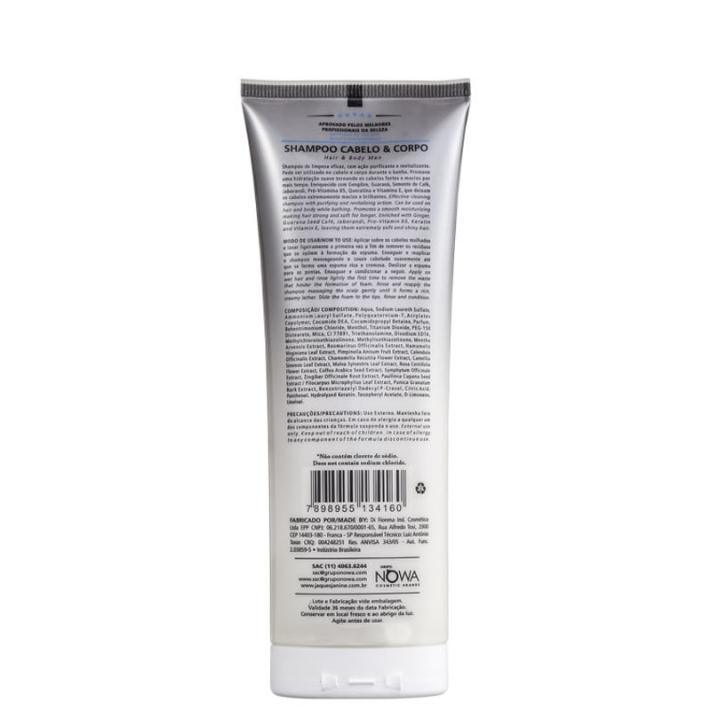 Jacques Janine Professionnel Exclusivo para Homens Cabelo & Corpo - Shampoo 240ml