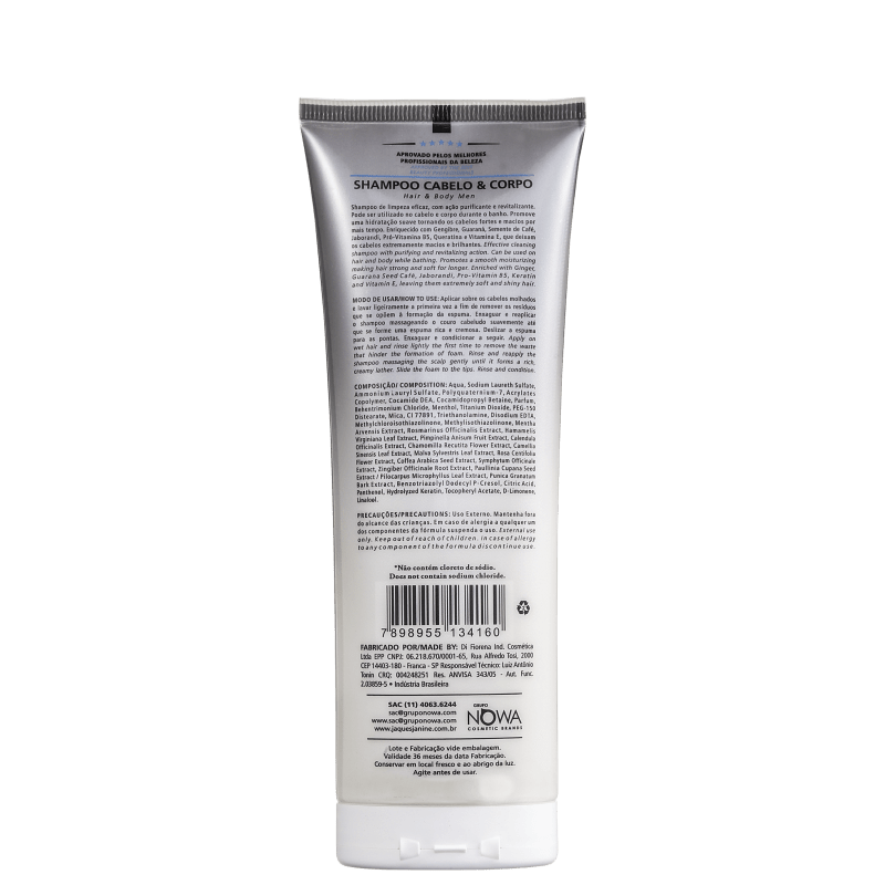 Jacques Janine Professionnel Exclusivo para Homens Cabelo & Corpo - Shampoo 240ml
