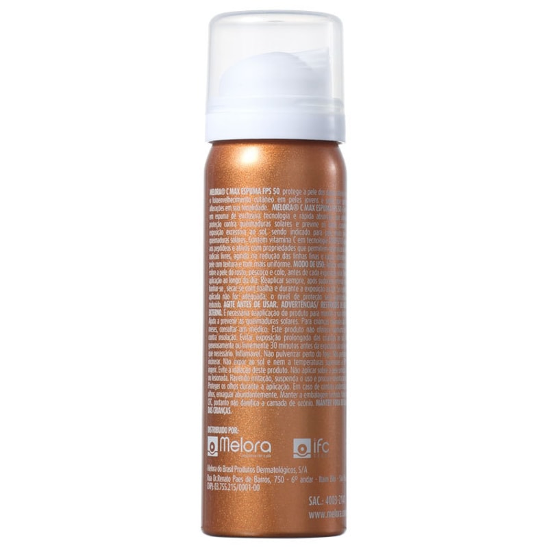 Melora Melora C Max Espuma FPS 50 - Protetor Solar Facial em Espuma 45ml