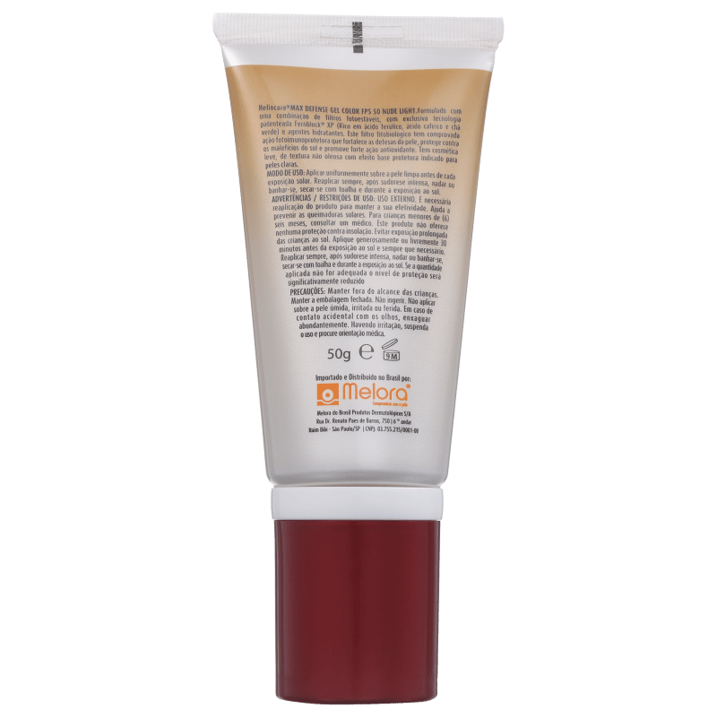 Melora Heliocare Max Defense Gel Color Nude Light FPS 50 - Protetor Solar com Cor 50g
