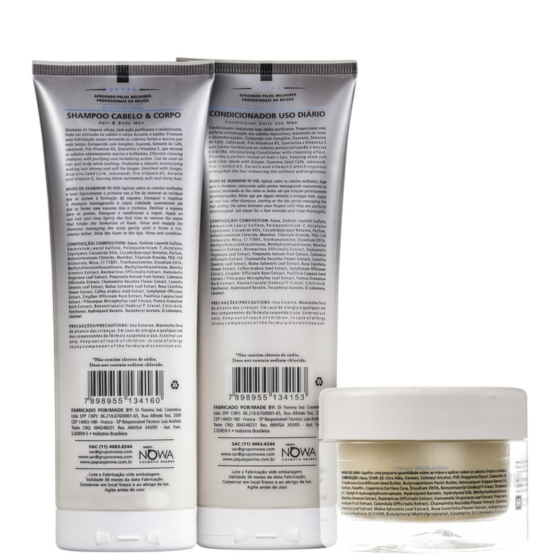 Jacques Janine Professionnel Exclusivo para Homens Pomada Kit (3 Produtos)