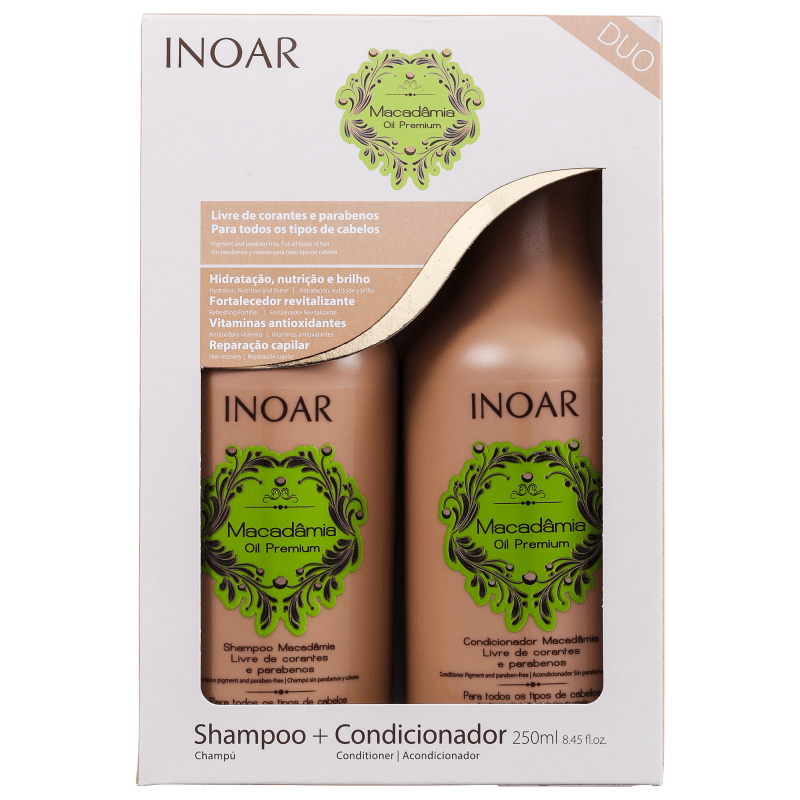 Inoar Macadâmia Oil Premium Kit de Tratamento Diário - 250ml (2 Produtos)