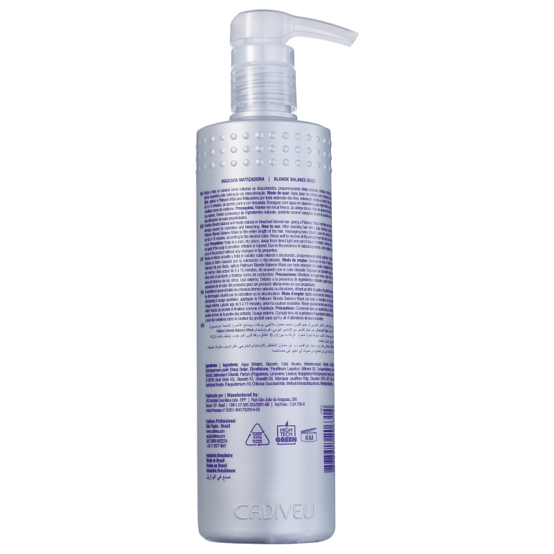 Cadiveu Professional Platinum - Máscara Matizadora 500ml