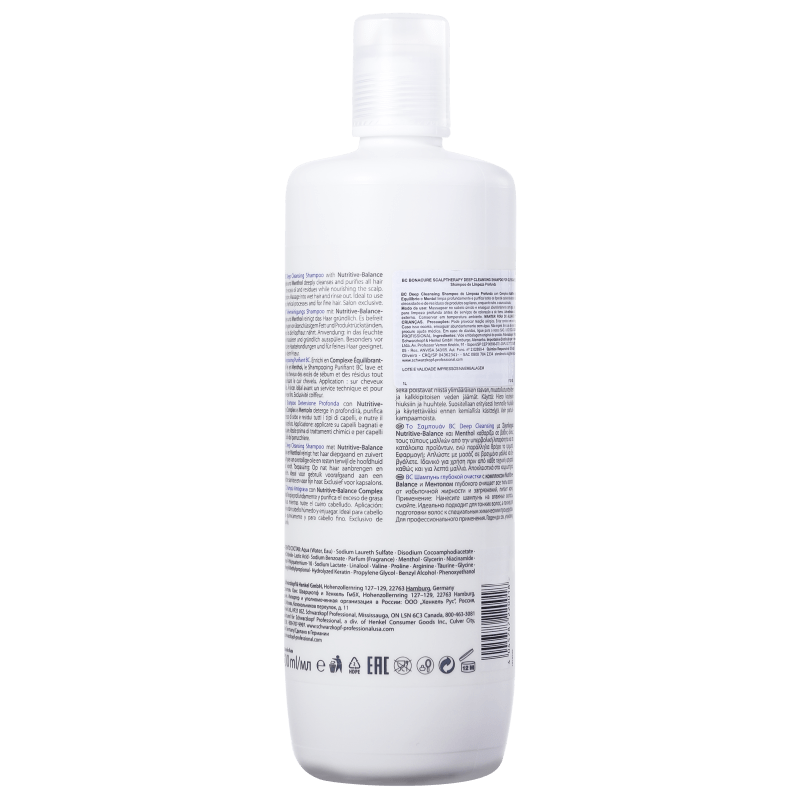 Schwarzkopf Professional BC Bonacure Scalp Therapy Deep Cleansing - Shampoo Antioleosidade 1000ml
