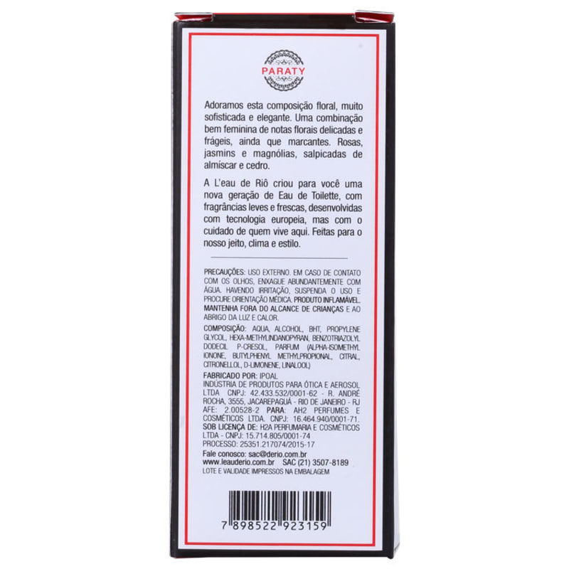 Paraty Portátil L'Eau de Riô Eau de Toilette - Perfume Unissex 15ml