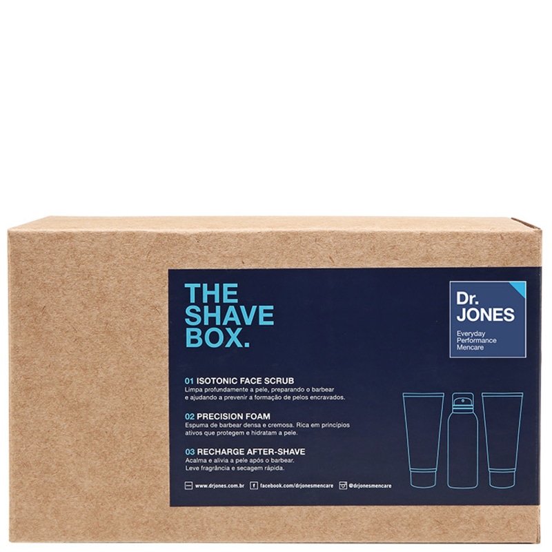 Kit Barba Dr. Jones The Shave Box (3 produtos + Nécessaire)