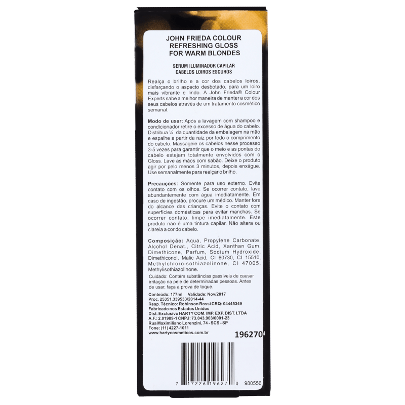 John Frieda Colour Refreshing Gloss For Warm Blondes - Realçador da Cor 177ml