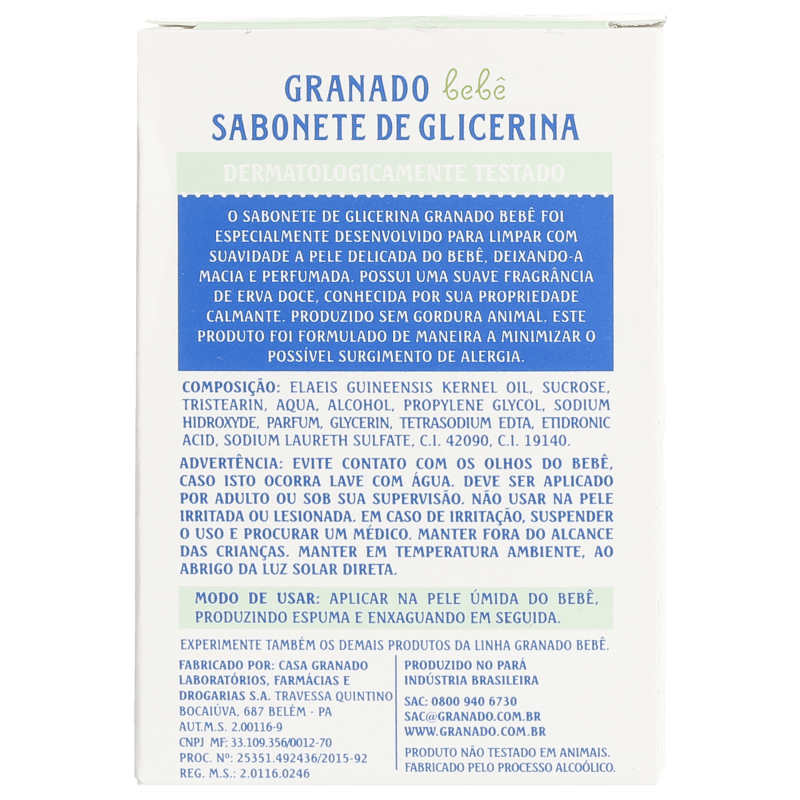 Granado Bebê Glicerina Erva Doce - Sabonete em Barra 90g