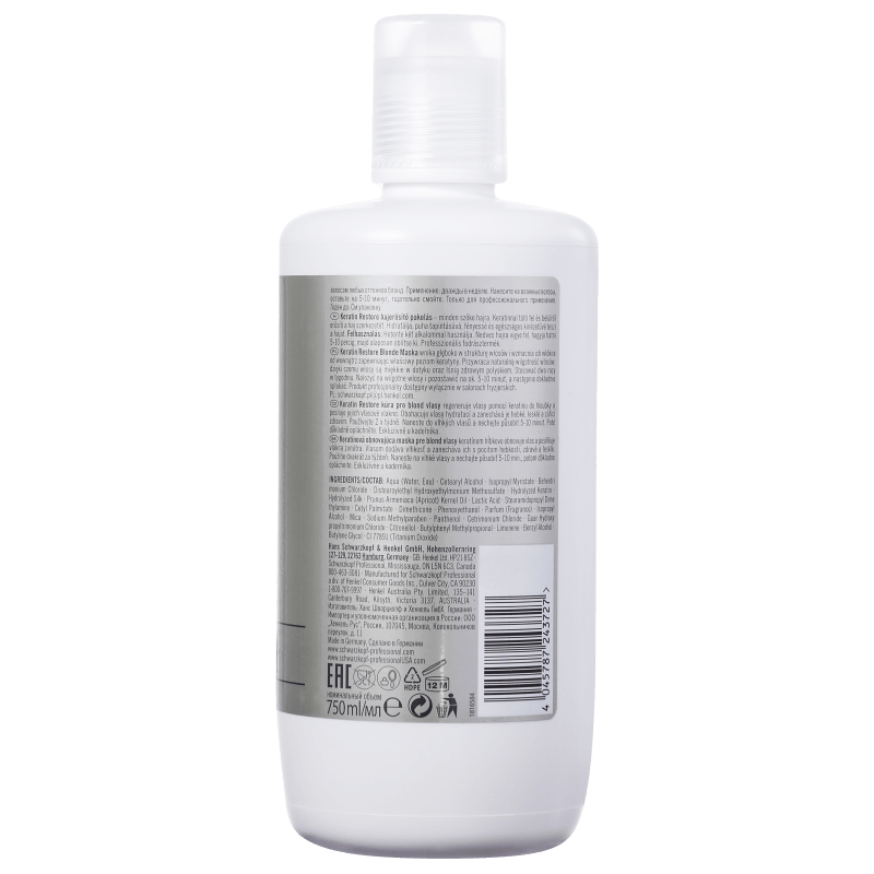 Schwarzkopf Professional Blondme Keratin Restore Blonde Mask All Blondes - Máscara de tratamento 750ml