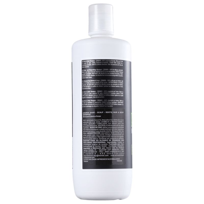 Schwarzkopf Professional 3D Men Hair & Body - Shampoo 1000ml