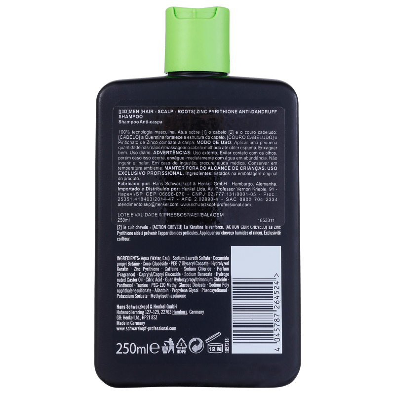 Schwarzkopf Professional 3D Men Anti-Dandruff - Shampoo 250ml