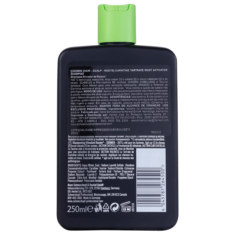 Schwarzkopf Professional 3D Men Root Activator - Shampoo 250ml