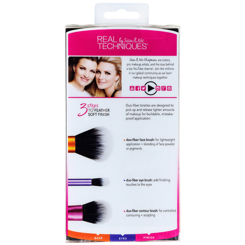 Kit de Pincéis Real Techniques Duo Fiber Collection (3 produtos)