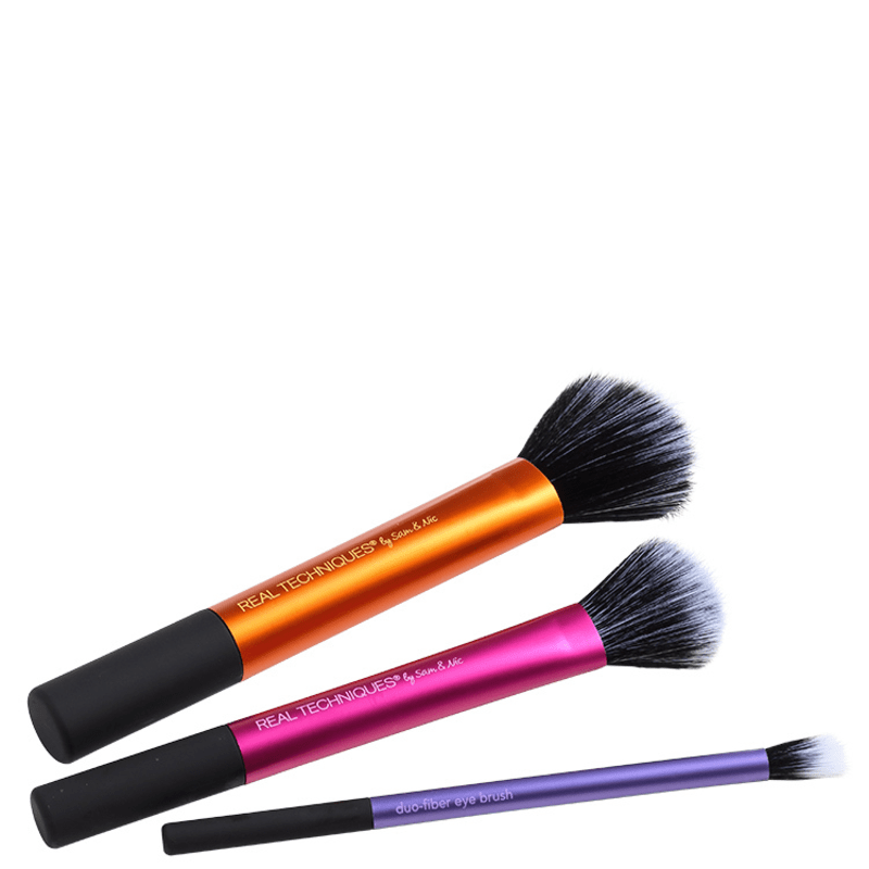 Kit de Pincéis Real Techniques Duo Fiber Collection (3 produtos)