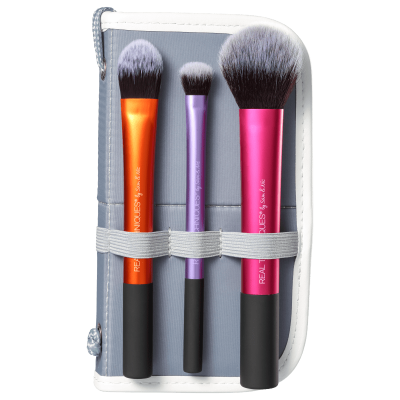 Kit de Pincéis Real Techniques Travel Essentials (3 produtos + Estojo)