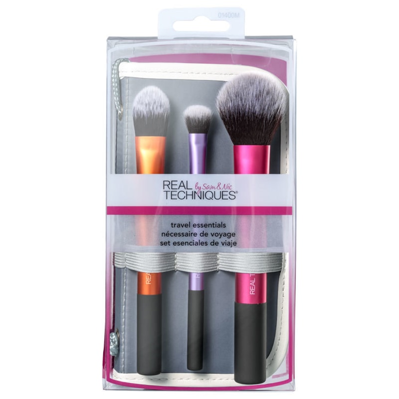 Kit de Pincéis Real Techniques Travel Essentials (3 produtos + Estojo)