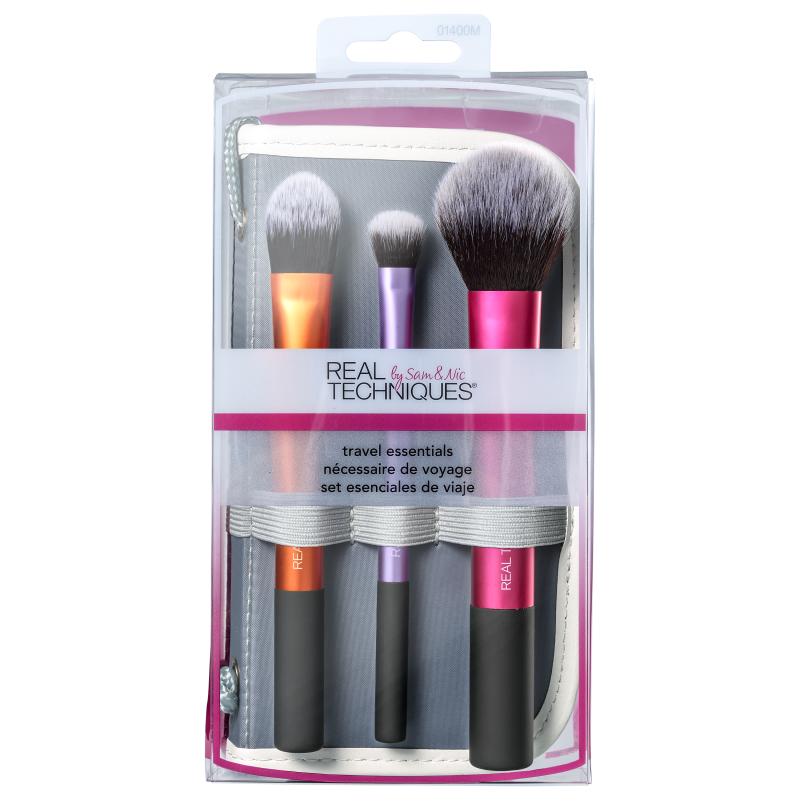 Kit de Pincéis Real Techniques Travel Essentials (3 produtos + Estojo)