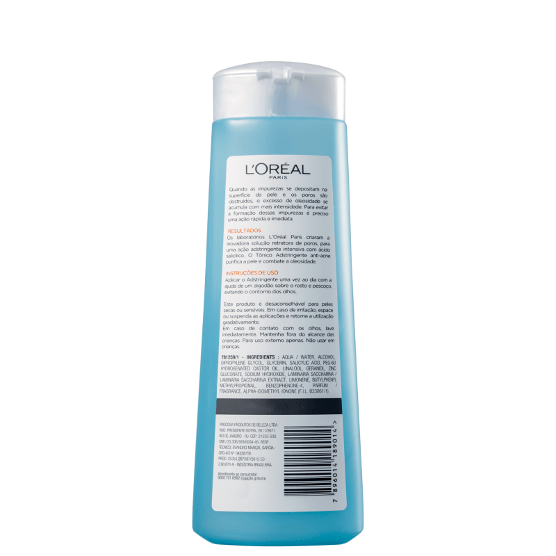 L'Oréal Paris Dermo-Expertise Pure Zone Anti-Cravos - Adstringente Facial 200ml