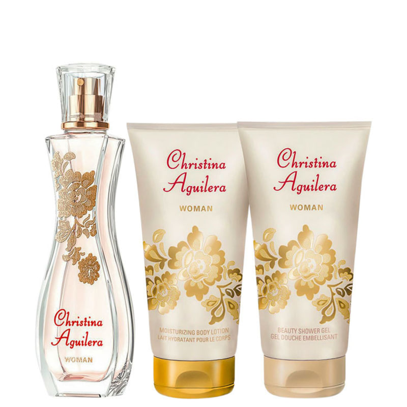 Conjunto Christina Aguilera Woman Feminino - Eau de Parfum 30ml + Gel de Banho 50ml + Loção Corporal 50ml