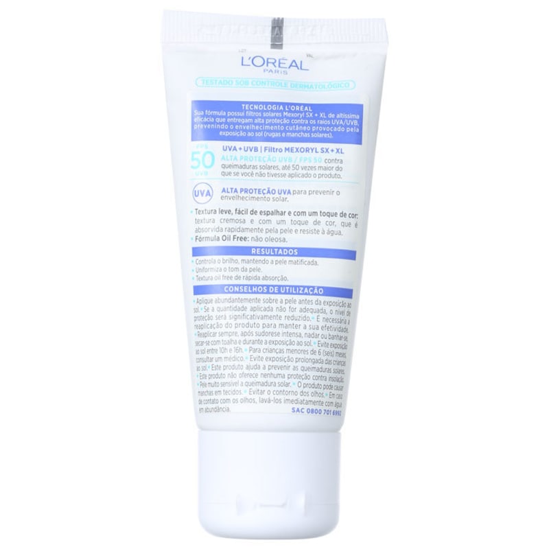 L'Oréal Paris Solar Expertise Toque Seco FPS 50 - Protetor Solar com Cor 50g