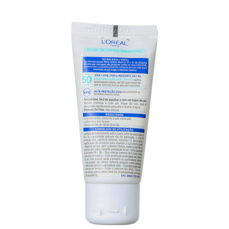 L'Oréal Paris Solar Expertise Toque Seco FPS 50 - Protetor Solar com Cor 50g