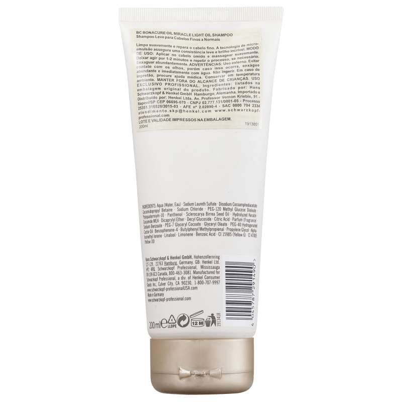 Schwarzkopf Professional BC Bonacure Oil Miracle Light Oil - Shampoo 200ml