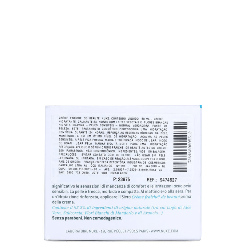 Nuxe Crème Fraîche De Beauté - Hidratante Calmante Facial 50ml