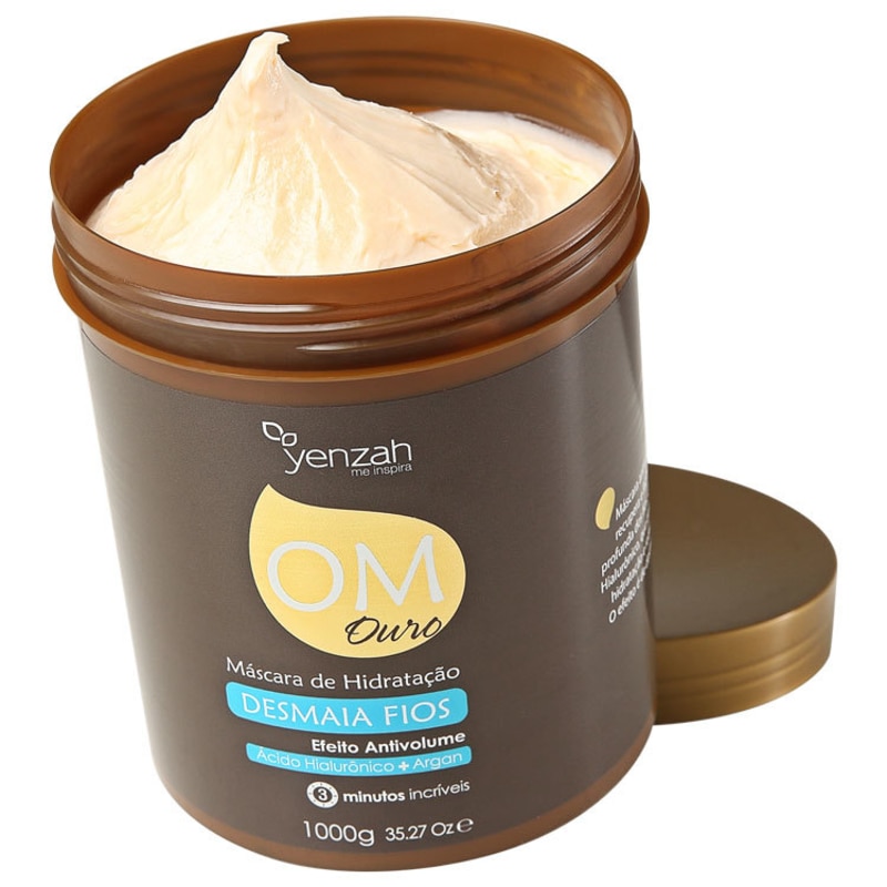 Yenzah OM Ouro Máscara de Hidratação Desmaia Fios - Máscara de Tratamento 1000g