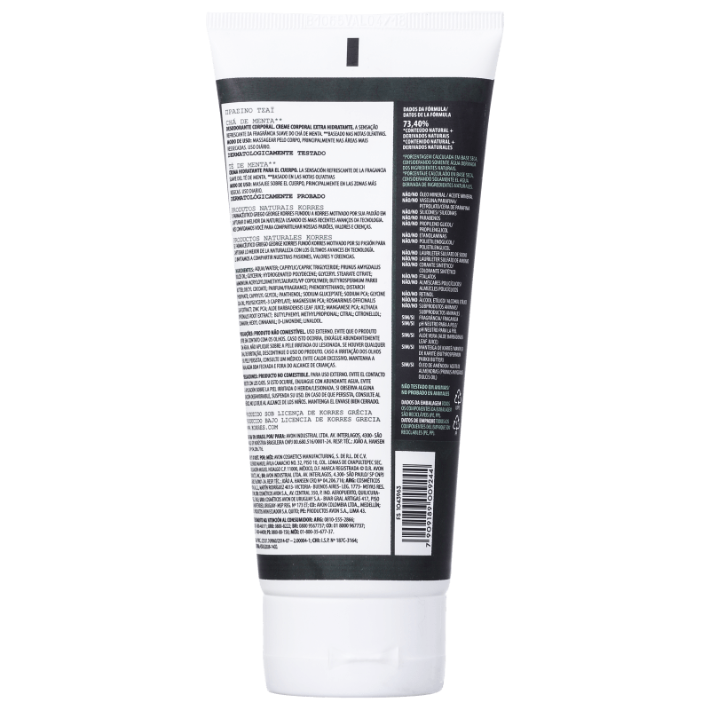 Korres Chá de Menta - Creme Hidratante Corporal 200ml