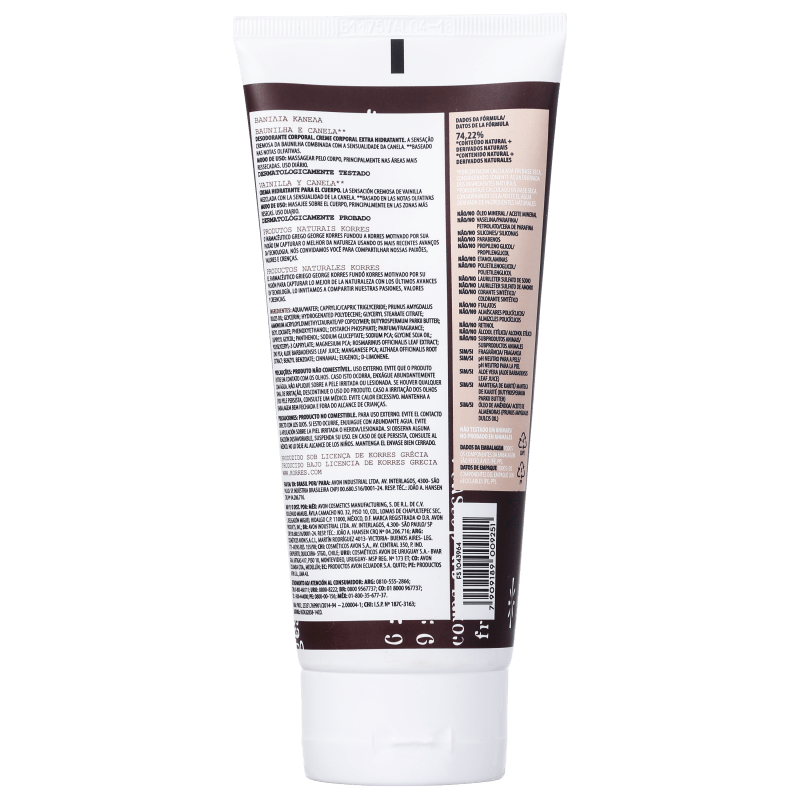 Korres Baunilha e Canela - Creme Hidratante Corporal 200ml