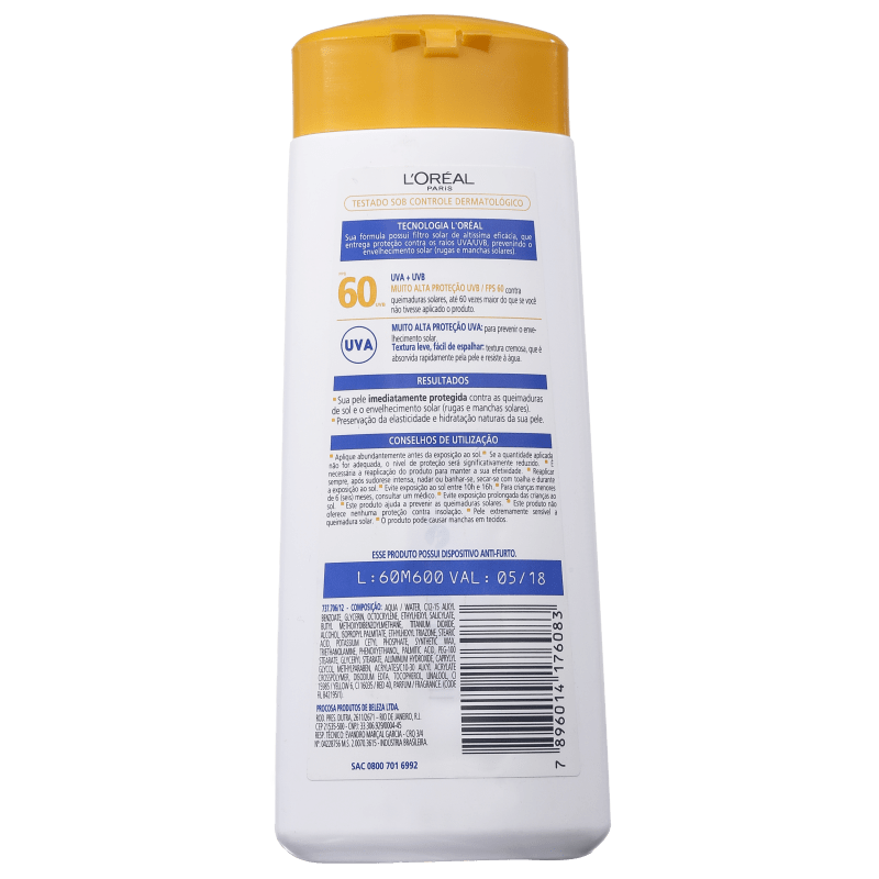 L'Oréal Paris Solar Expertise FPS 60 - Protetor Solar em Loção 120ml