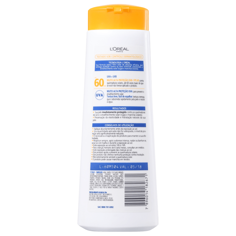 L'Oréal Paris Solar Expertise FPS 60 - Protetor Solar em Loção 200ml