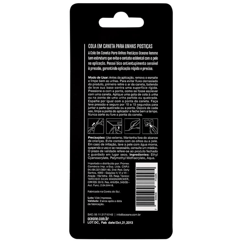 Océane Femme Glue My Nails - Cola para Unhas Postiças em Caneta 3g