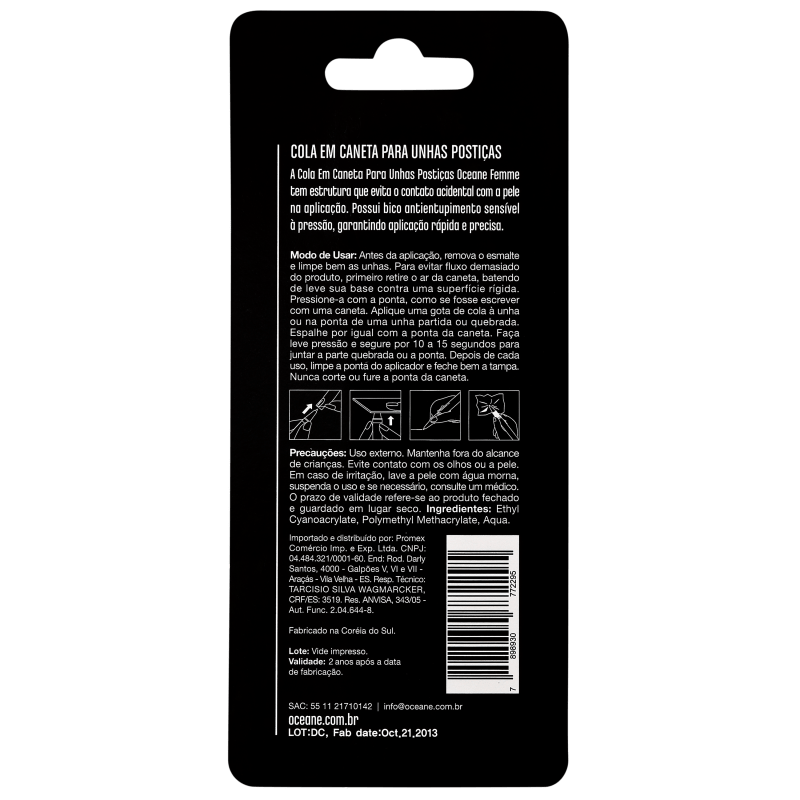 Océane Femme Glue My Nails - Cola para Unhas Postiças em Caneta 3g