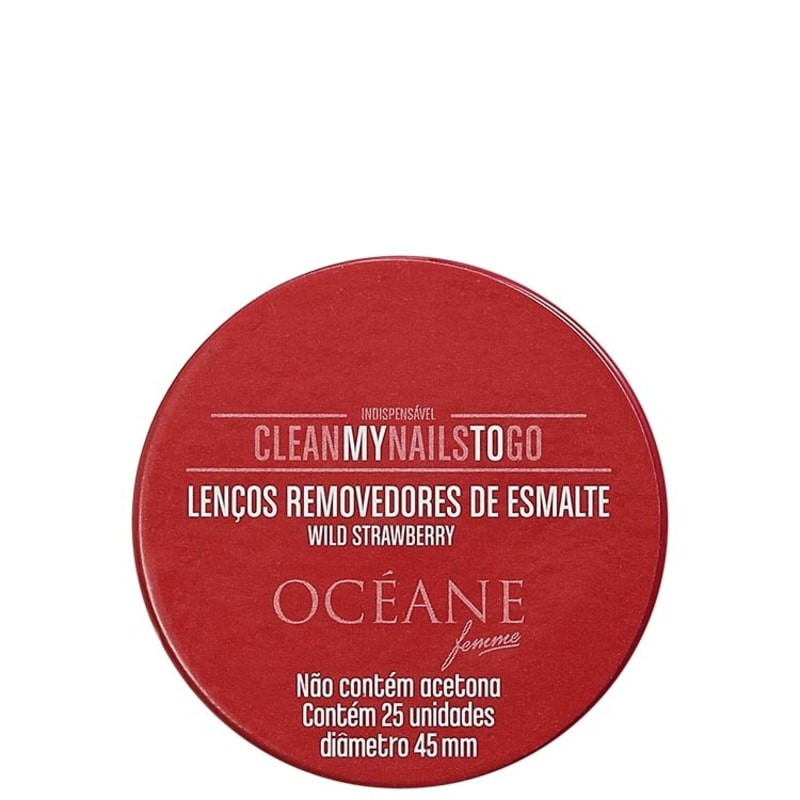 Océane Femme Clean My Nails To Go Wild Strawberry - Lenço Removedor de Esmalte (25 unidades)