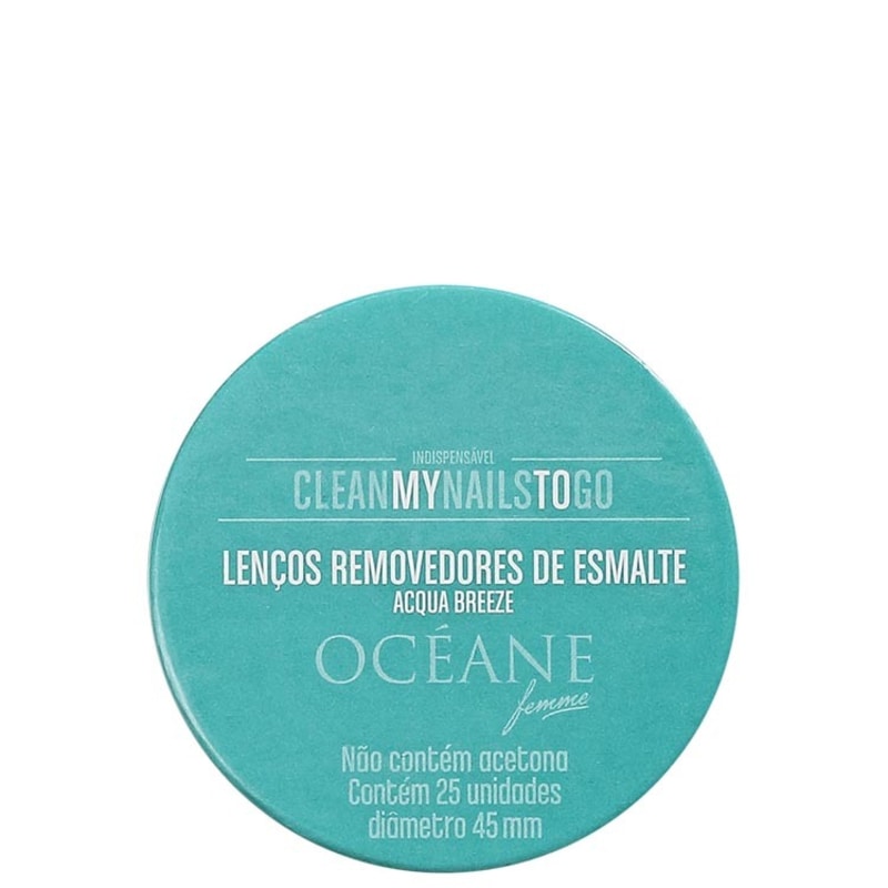 Océane Femme Clean My Nails To Go Acqua Breeze - Lenço Removedor de Esmalte (25 unidades)