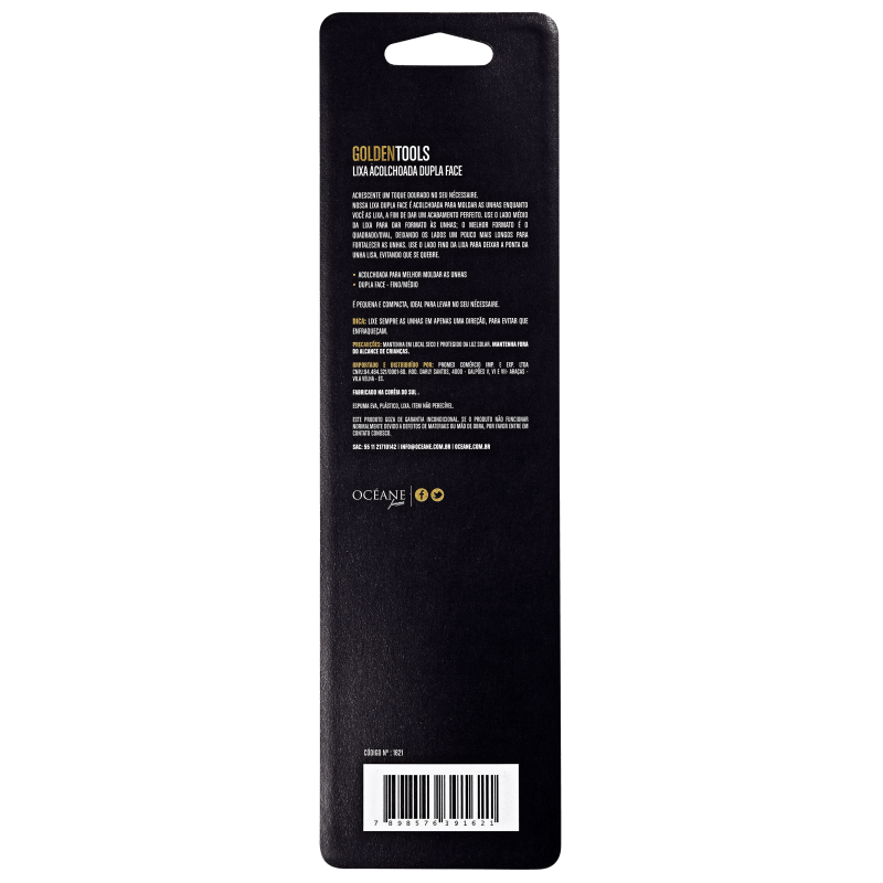 Océane Femme Golden Tools Acolchoada Dupla Face - Lixa de Unha