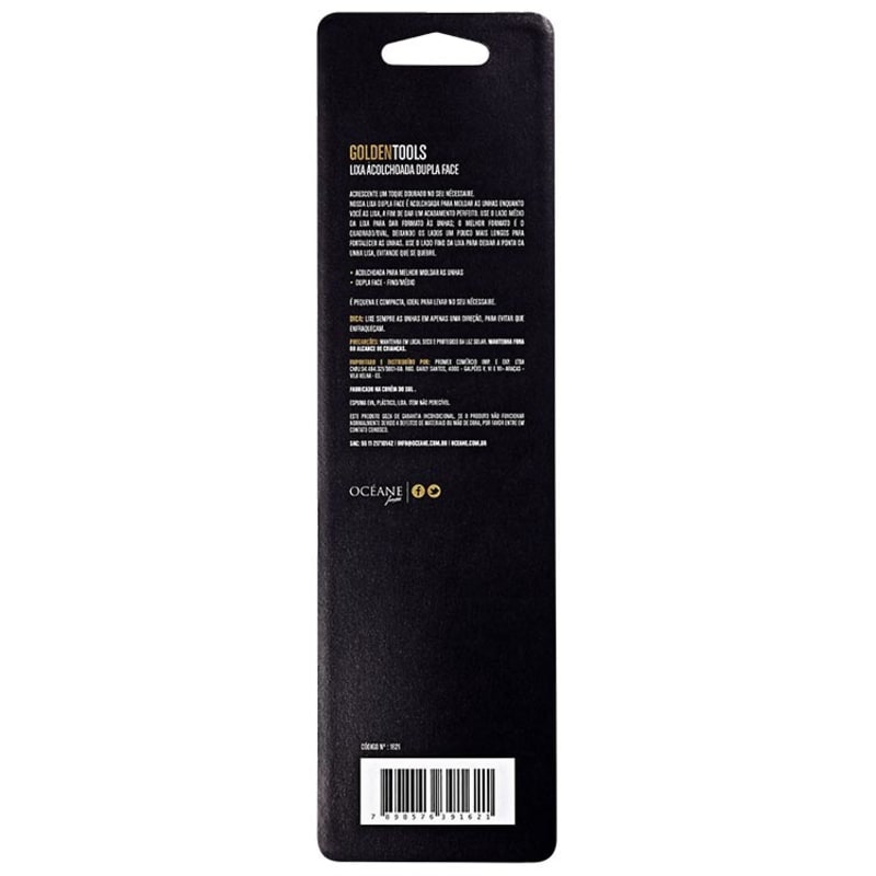 Océane Femme Golden Tools Acolchoada Dupla Face - Lixa de Unha