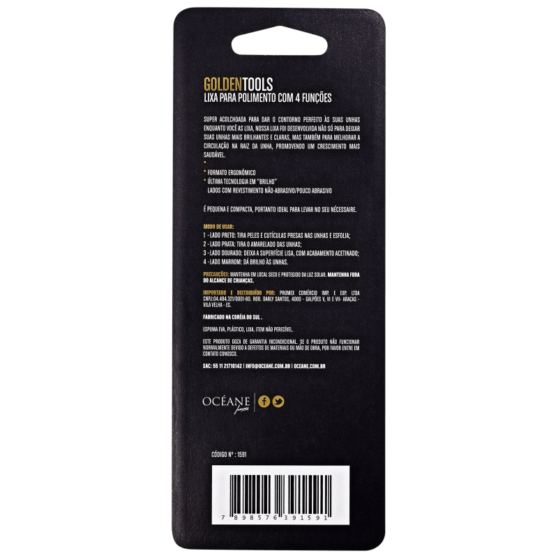 Océane Femme Golden Tools para Polimento 4 Funções - Lixa de Unha