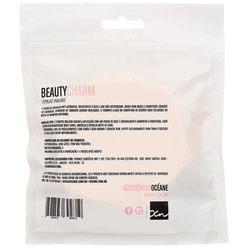Océane Femme Beauty Charm - Esponja para Base (6 unidades)