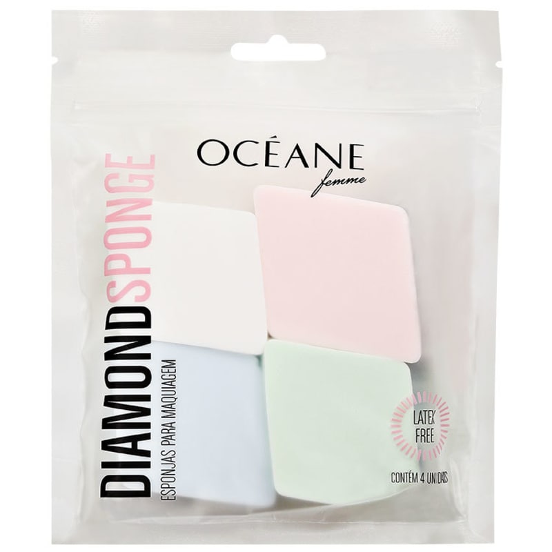 Océane Femme Diamond Sponge - Esponja para Base e Corretivo (4 unidades)