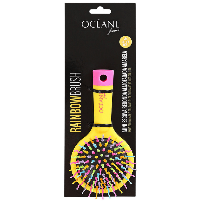 Océane Femme Rainbow Brush Amarela - Escova Almofadada Pequena