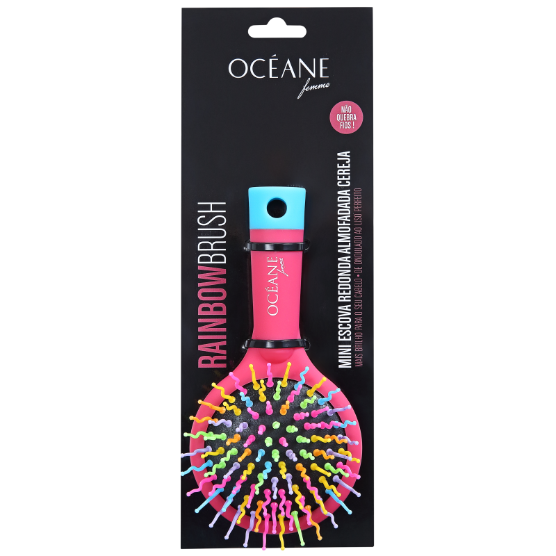 Océane Femme Rainbow Brush Cereja - Escova Almofadada Pequena