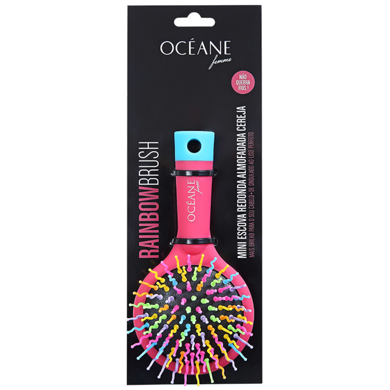 Océane Femme Rainbow Brush Cereja - Escova Almofadada Pequena