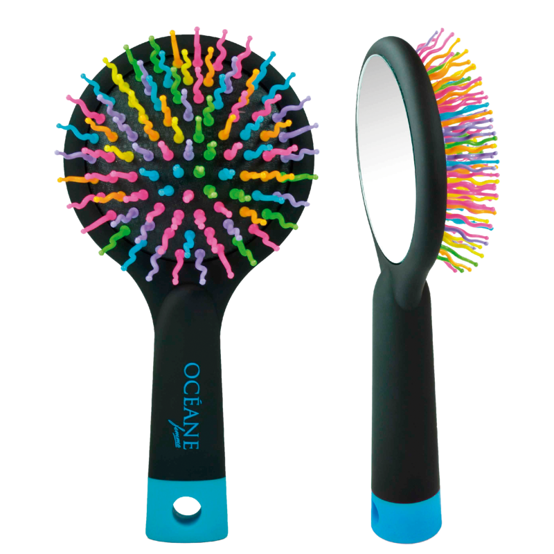Océane Femme Rainbow Brush Preta - Escova Almofadada Pequena