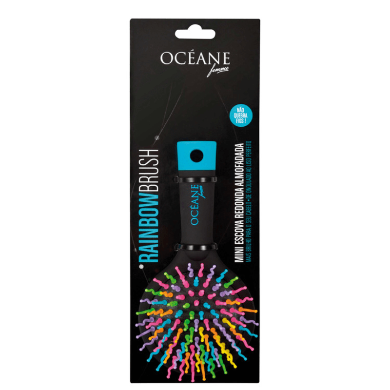 Océane Femme Rainbow Brush Preta - Escova Almofadada Pequena