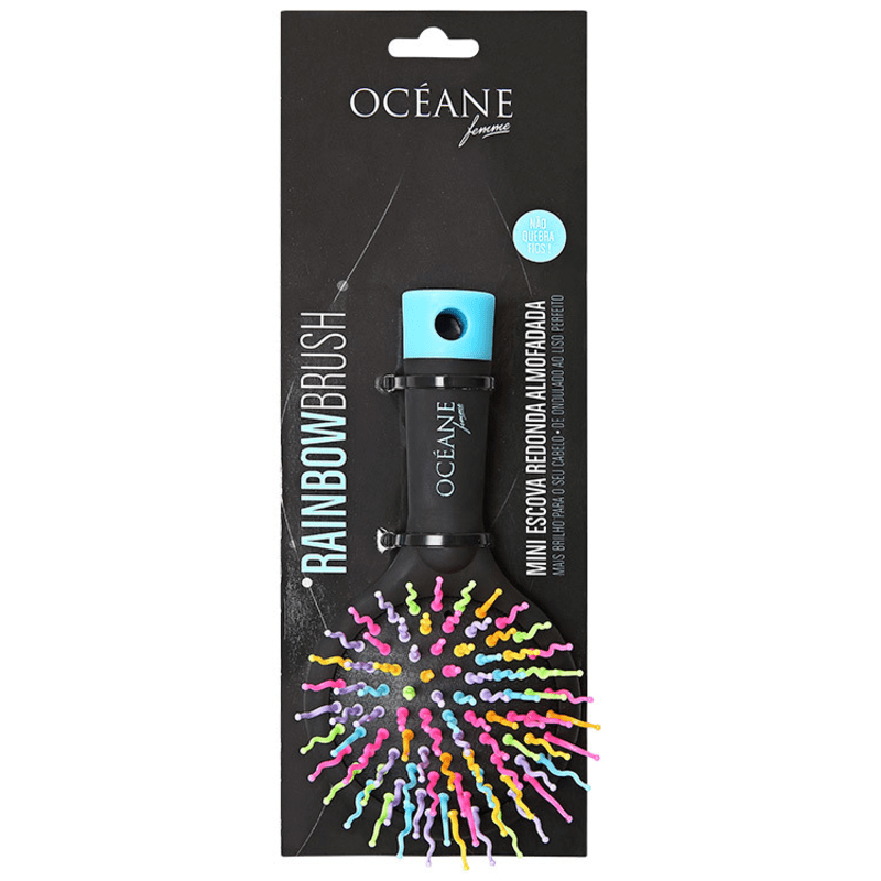 Océane Femme Rainbow Brush Preta - Escova Almofadada Pequena