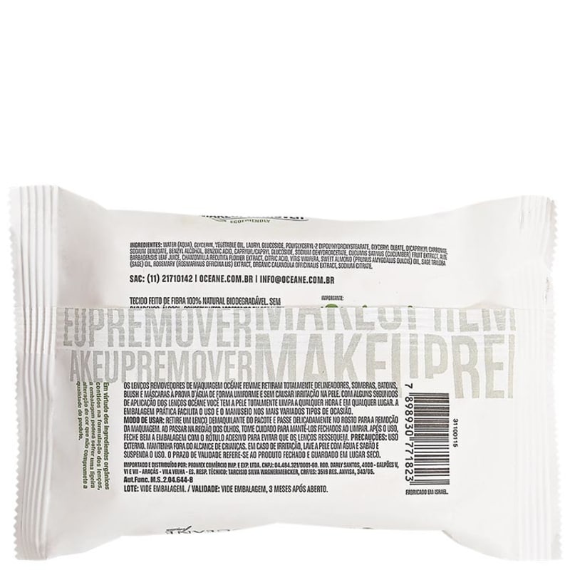 Océane Femme Eco Make Up Remover - Lenço Demaquilante (20unidades)