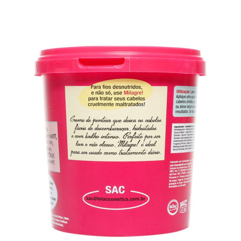 Lola Cosmetics Milagre - Creme de Pentear 930g
